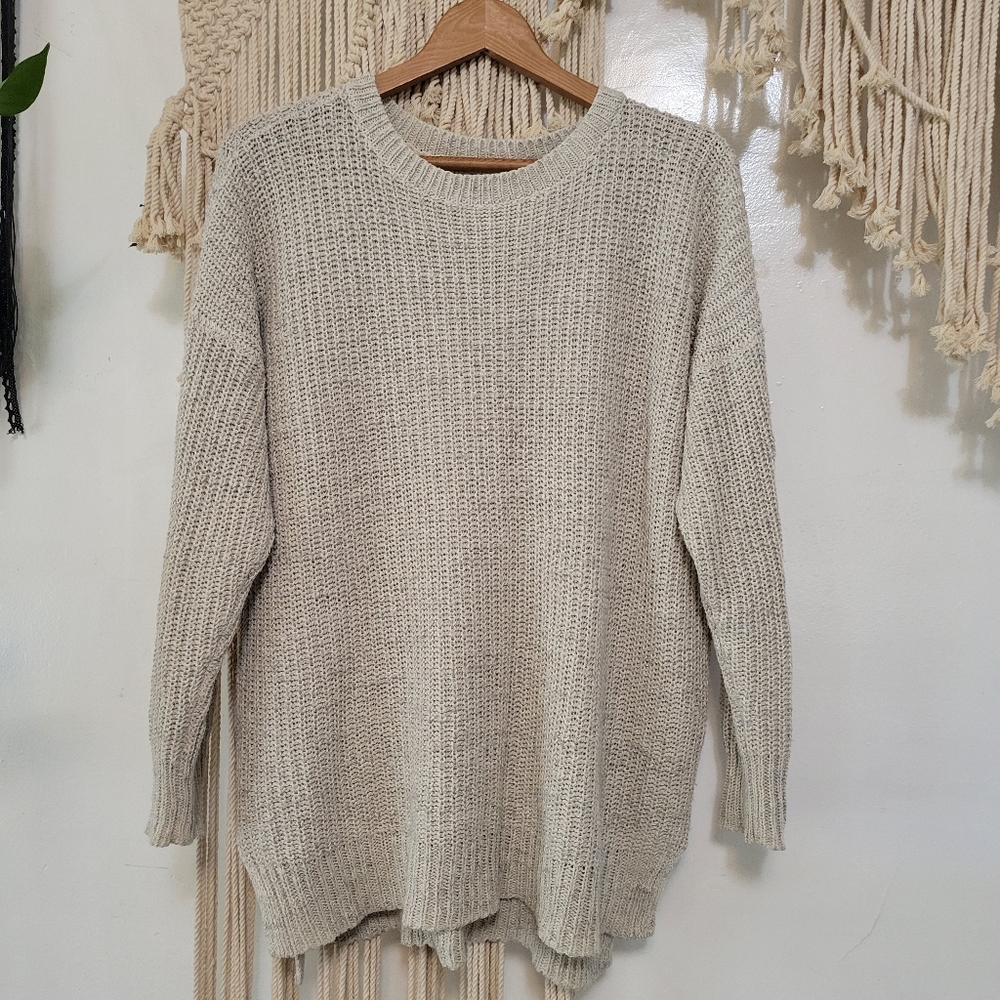 Hollister M/L Open Knit Oversized Sweater Beach
